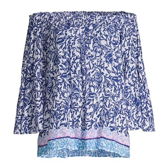 Lilly Pulitzer Nevie Top Krillin It Navy Size XS - Picture 4 of 4